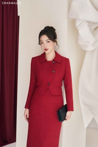 Vest lệch vạt phối túi