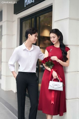 Đầm tay chờm đính cườm