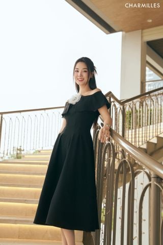 Đầm vai phủ mí eo