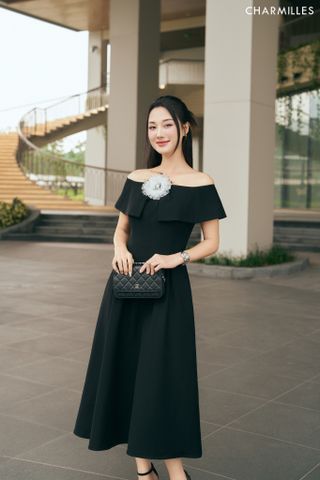 Đầm vai phủ mí eo