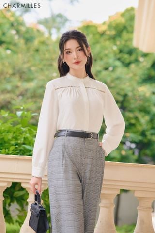 Áo cổ tàu phối zen ngực