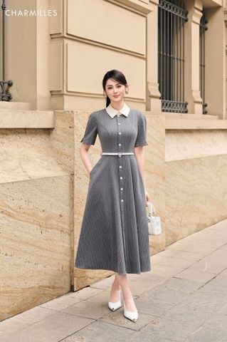 Đầm sọc cổ phối