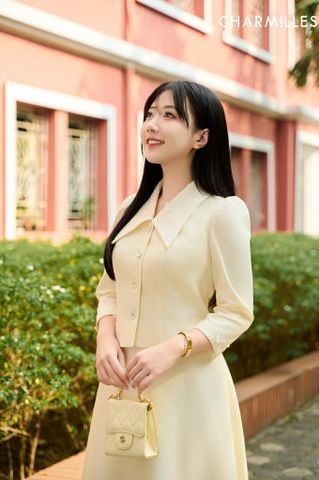 Vest cổ phối zen hoa