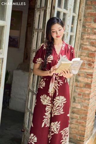 Áo hoa gấu buộc chun