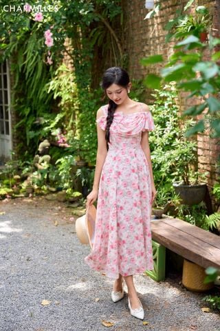 Đầm 2 dây phối nơ