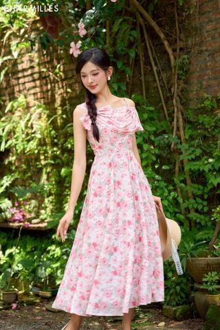 Đầm 2 dây phối nơ