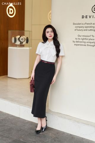 Chân váy dáng dài sẻ gấu