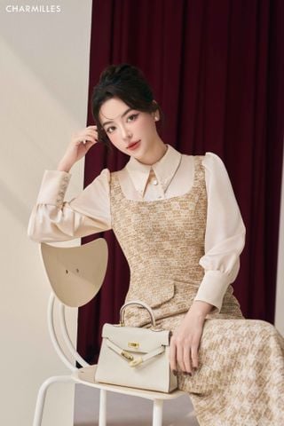 Đầm tiểu thư cổ phối
