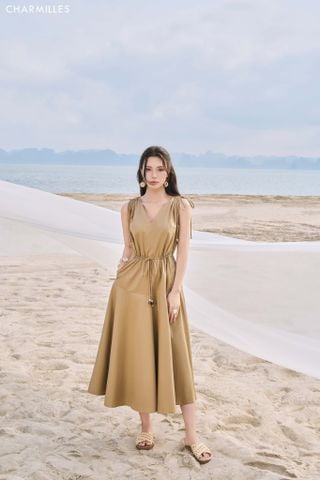 Đầm maxi eo nhún