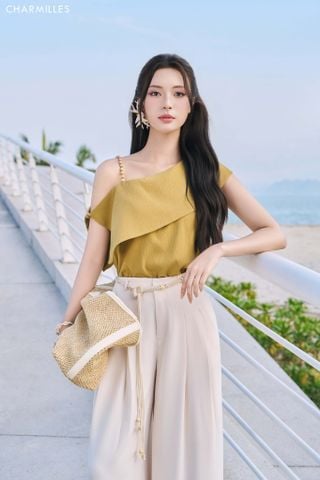 Áo trễ vai phối dây mộc