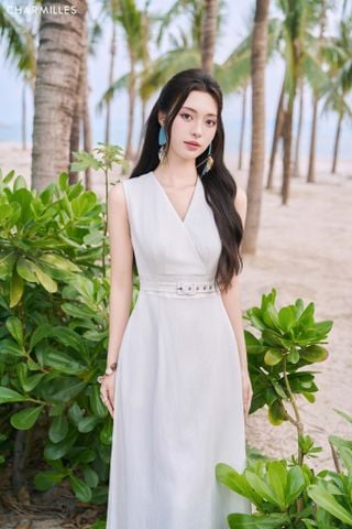 Đầm maxi cổ V