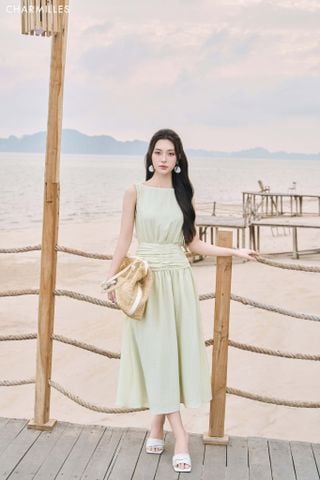 Đầm maxi tay tết