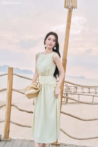 Đầm maxi tay tết