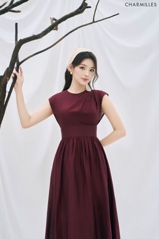 Đầm xếp ly mí vai