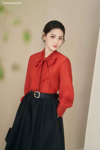 Áo phối nơ cổ