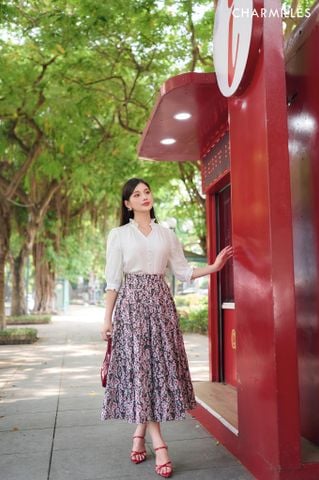 Chân váy xòe gấu nối