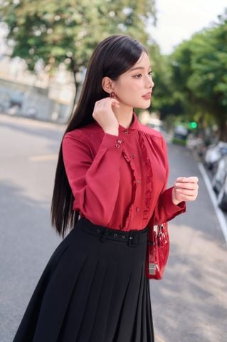 Áo cổ sen bèo nhún