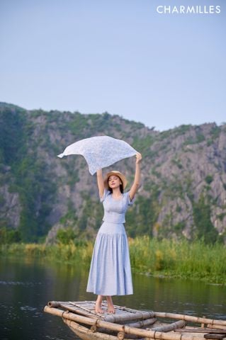 Chân váy cạp to gấu nối