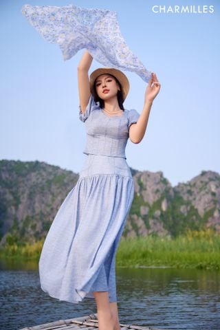Chân váy cạp to gấu nối