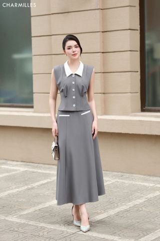 Chân váy phối túi nắp