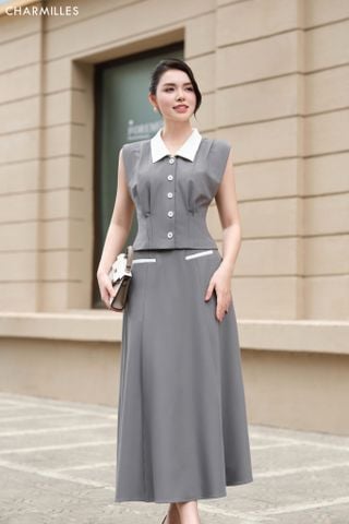 Chân váy phối túi nắp
