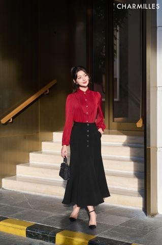 Chân váy đuôi cá phối khuy