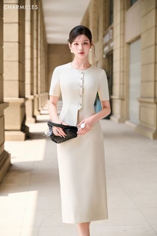 Chân váy bút chì cạp cao