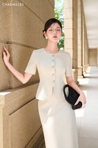 Áo phối khuy cài