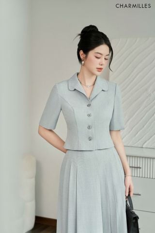 Áo phối khuy cài