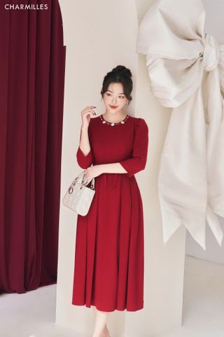 Đầm phối cổ hoa