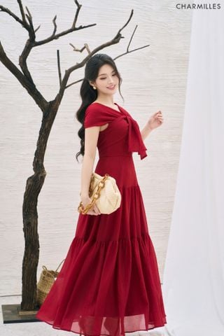 Đầm maxi xếp tầng