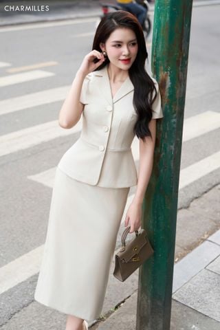 Áo tay chờm phối khuy
