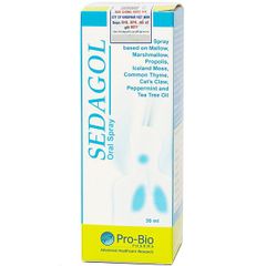 Xịt Họng Giảm Ho, Sạch Họng Sedagol Oral Spray Pro-Bio 30Ml