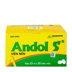 Thuốc điều trị cảm, sốt, nhức đầu Andol S (Hộp 25 vỉ x 20 viên)