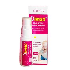 Dimao - Vitamin D3 Dạng Xịt 400IU, Hàng Nhập Khẩu Châu Âu, Hương Dâu, Hiệu Quả Và Hấp Thu Tốt