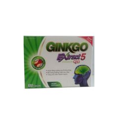 Ginkgo Extract 5: Bổ Sung Dưỡng Chất Cho Não , Người Bị Nhức Đầu , Hoa Mắt , Chóng Mặt , Tê Nhức Chân Tay