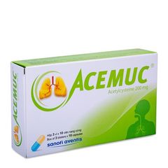 Thuốc điều trị các rối loạn tiết dịch đường hô hấp Acemuc 200mg (3 vỉ x 10 viên/hộp)