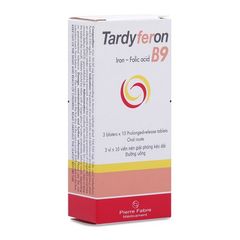 Thuốc điều trị dự phòng thiếu sắt, Acid Folic trong thời kỳ có thai Tardyferon B9 (3 vỉ x 10 viên/hộp)