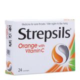 Viêm ngậm trị đau họng Strepsils Orange & Vita C (2 vỉ x 12 viên/hộp)