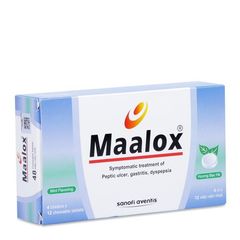 Thuốc điều trị loét dạ dày – tá tràng, viêm dạ dày, khó tiêu Maalox (4 vỉ x 12 viên)