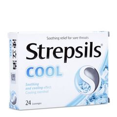 Viên ngậm kháng khuẩn, giảm ho mát lạnh Strepsils Cool (24 viên/hộp)