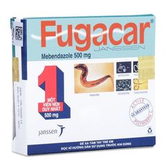 Thuốc điều trị nhiễm giun Fugacar Mebendazole (500mg)