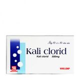 Thuốc phòng và điều trị các chứng giảm kali huyết Kali Clorid 500mg (10 vỉ x 10 viên/hộp)
