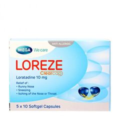 Thuốc điều trị viêm mũi dị ứng, mề đay mạn tính Loreze 10mg (5 vỉ x 10 viên/hộp)