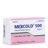 Thuốc giảm đau, hạ sốt Mexcold 500mg (10 vỉ x 10 viên/hộp)
