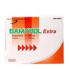 Thuốc giảm đau, hạ sốt Bamyrol Extra (10 vỉ x 10 viên/hộp)