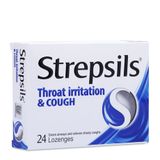 Viêm ngậm điều trị ho, viêm họng Strepsils Throat Irritation & Cough (12 x 2 viên/hộp)