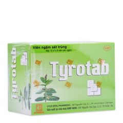 Viên ngậm sát trùng các bệnh ở họng và miệng Tyrotab (10 vỉ x 8 viên/hộp)