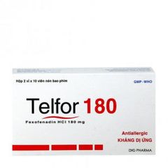 Thuốc điều trị triệu chứng của mày đay mạn tính Telfor 180mg (Hộp 2 vỉ x 10 viên)