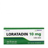 Thuốc điều trị viêm mũi dị ứng, ngứa và mày đay Loratadin 10mg (2 vỉ x 10 viên/hộp)